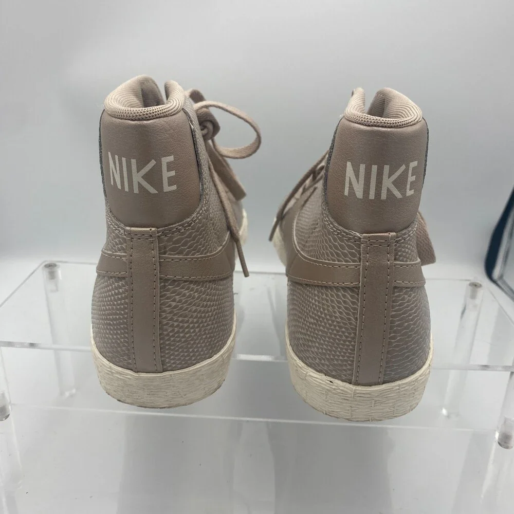 Nike Blazer Mid 685225-100 Womens 8 Shoe Beige Leather Snakeskin Premium Sneaker
